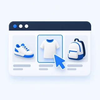 Illustration of browsing shoes, clothing and bags in the Hipobuy Spreadsheet directory