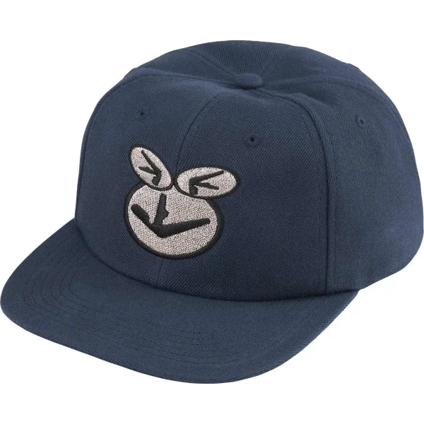 Navy graphic cap shown in the linked A Bathing Ape catalog listing