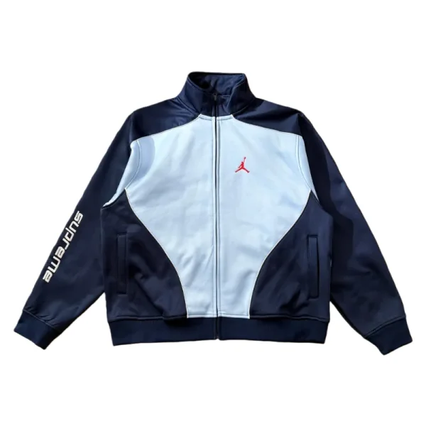 Blue colorblock track jacket shown in the linked Nike catalog listing