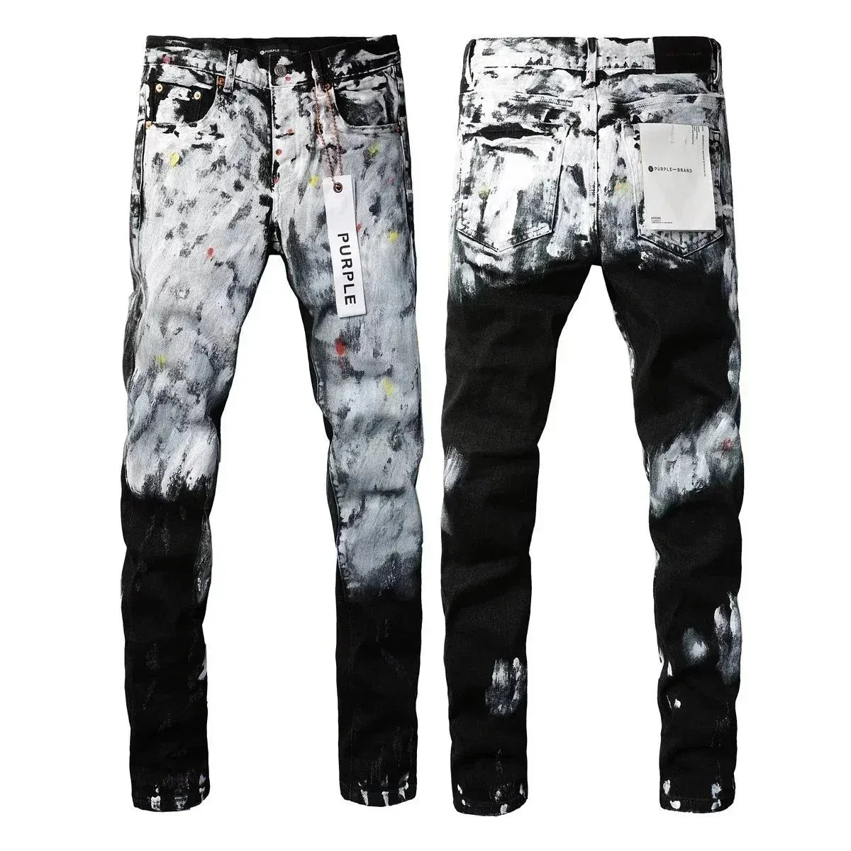 Purple Brand · Monochrome graphic jeans