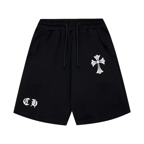 Black cross-logo shorts shown in the linked Chrome Hearts catalog listing