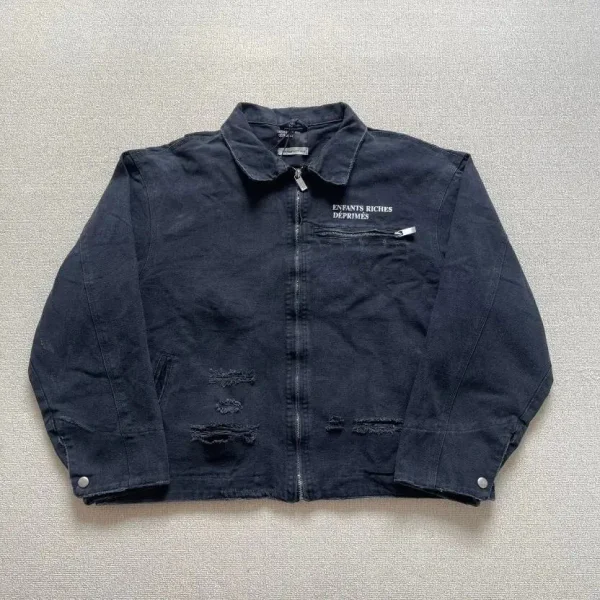 Dark work jacket shown in the linked Enfants Riches Déprimés catalog listing