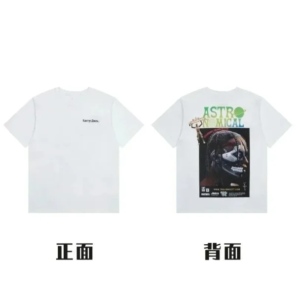 White space-graphic tee shown in the linked Travis Scott catalog listing